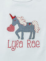 Heart Unicorn embroidered short sleeve shirt