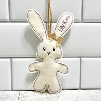 Personalized stuffed bunny basket tag