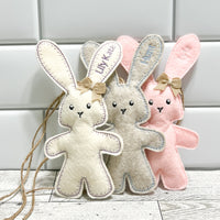 Personalized stuffed bunny basket tag