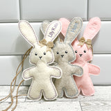 Personalized stuffed bunny basket tag